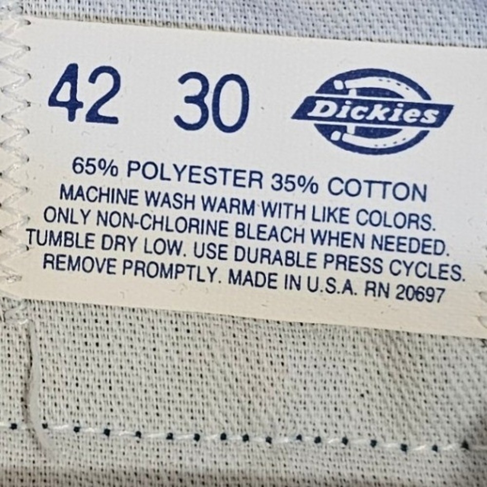 Vintage Dickies 874 Work Pants Navy Blue Straight Leg Made in USA 42x30 Mens - Picture 5 of 5